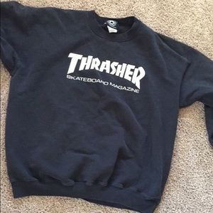Thrasher Crew Neck (white on black)